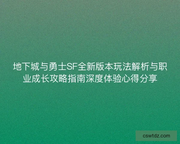 地下城与勇士SF全新版本玩法解析与职业成长攻略指南深度体验心得分享