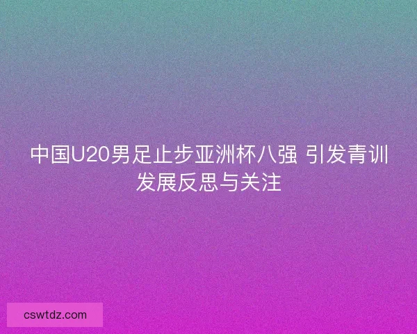 中国U20男足止步亚洲杯八强 引发青训发展反思与关注